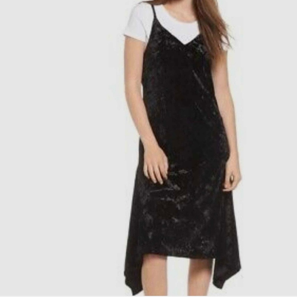 Leith Black Velvet Maxi Dress